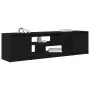 Mueble de TV de madera de roble negro 188,5x41x50 cm by , TV Furniture - Ref: Foro24-3328418, Price: 144,37 €, Discount: %