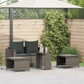 Set de muebles de jardín 5 pzas y cojines apilables gris von , Outdoor-Sofas - Ref: Foro24-4104165, Preis: 266,19 €, Rabatt: %