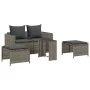 Set de muebles de jardín 5 pzas y cojines apilables gris by , Outdoor sofas - Ref: Foro24-4104165, Price: 266,16 €, Discount: %