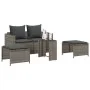 Set de muebles de jardín 5 pzas y cojines apilables gris by , Outdoor sofas - Ref: Foro24-4104165, Price: 266,16 €, Discount: %