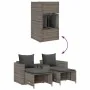 Set de muebles de jardín 5 pzas y cojines apilables gris by , Outdoor sofas - Ref: Foro24-4104165, Price: 266,16 €, Discount: %