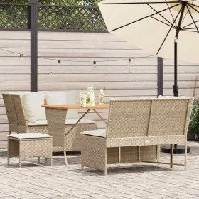 Juego de sofás jardín con cojines 5 pzas ratán sintético beige by , Garden sets - Ref: Foro24-3365347, Price: 499,31 €, Disco...