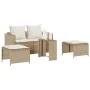 Set de muebles de jardín con cojines apilables 5 pzas beige von , Outdoor-Sofas - Ref: Foro24-4104167, Preis: 265,56 €, Rabat...
