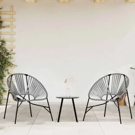 Juego de sillas de jardín 3 uds negro y gris claro by , Garden chairs - Ref: Foro24-4009294, Price: 180,50 €, Discount: %