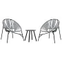 Juego de sillas de jardín 3 uds negro y gris claro de , Sillas de jardín - Ref: Foro24-4009294, Precio: 166,83 €, Descuento: %