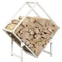 Leñero blanco 60x25x60 cm Acero laminado en frío by , Firewood bags and holders - Ref: Foro24-864280, Price: 27,00 €, Discoun...