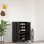 Zapatero de madera de roble negro 60x35x92 cm by , Shoe racks and shoe organizers - Ref: Foro24-862074, Price: 106,03 €, Disc...