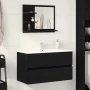 Espejo de baño de madera de roble negro 60x10,5x45 cm de , Tocadores de baño - Ref: Foro24-862546, Precio: 40,31 €, Descuento: %