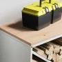 Leñero con tablero de madera blanco 100,5x35,5x40 cm by , Firewood bags and holders - Ref: Foro24-864256, Price: 91,60 €, Dis...