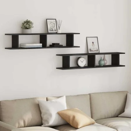 Estante pared 2uds madera ingeniería roble negro 105x18x20cm von , Regale und Regale - Ref: Foro24-862062, Preis: 49,71 €, Ra...