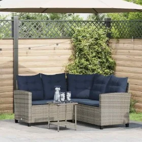 Sofá de jardín en forma de L con mesa y cojines ratán PE gris von , Outdoor-Sofas - Ref: Foro24-4103879, Preis: 305,22 €, Rab...