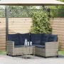 Sofá de jardín en forma de L con mesa y cojines ratán PE gris von , Outdoor-Sofas - Ref: Foro24-4103879, Preis: 305,22 €, Rab...