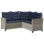 Sofá de jardín en forma de L con mesa y cojines ratán PE gris von , Outdoor-Sofas - Ref: Foro24-4103879, Preis: 305,22 €, Rab...