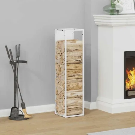 Leñero blanco 25x25x100 cm Acero laminado en frío von , Brennholztaschen und -halter - Ref: Foro24-864268, Preis: 51,45 €, Ra...