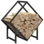 Leñero negro 50x25x50 cm Acero laminado en frío von , Brennholztaschen und -halter - Ref: Foro24-864275, Preis: 31,05 €, Raba...