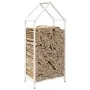 Leñero blanco 40x25x90 cm Acero laminado en frío de , Bolsas y soportes de leña - Ref: Foro24-864296, Precio: 41,15 €, Descue...