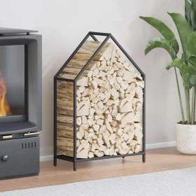 Leñero negro 60x25x90 cm Acero laminado en frío von , Brennholztaschen und -halter - Ref: Foro24-864307, Preis: 38,94 €, Raba...
