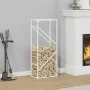 Leñero blanco 40x25x100 cm Acero laminado en frío by , Firewood bags and holders - Ref: Foro24-864332, Price: 39,48 €, Discou...