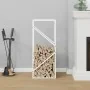 Leñero blanco 40x25x100 cm Acero laminado en frío by , Firewood bags and holders - Ref: Foro24-864332, Price: 39,48 €, Discou...
