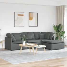Sofá modular con reposapiés y cojines de tela gris oscuro von , Sofas - Ref: Foro24-3321298, Preis: 745,07 €, Rabatt: %