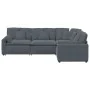 Sofá modular con cojines terciopelo gris oscuro by , Unidades para sofás seccionales - Ref: Foro24-3321160, Price: 897,93 €, ...