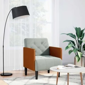 Sillón con reposabrazos Terciopelo Gris Claro 55 cm de , Sillones - Ref: Foro24-4100595, Precio: 145,97 €, Descuento: %