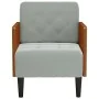 Sillón con reposabrazos Terciopelo Gris Claro 55 cm by , Armchairs - Ref: Foro24-4100595, Price: 145,97 €, Discount: %