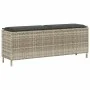 Banco jardín con cojín ratán sintético gris claro 110x30x40,5cm de , Bancos de jardín - Ref: Foro24-4104159, Precio: 89,15 €,...