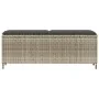 Banco jardín con cojín ratán sintético gris claro 110x30x40,5cm de , Bancos de jardín - Ref: Foro24-4104159, Precio: 89,15 €,...