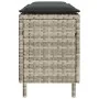 Banco jardín con cojín ratán sintético gris claro 110x30x40,5cm de , Bancos de jardín - Ref: Foro24-4104159, Precio: 89,15 €,...