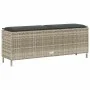 Banco jardín con cojín ratán sintético gris claro 110x30x40,5cm de , Bancos de jardín - Ref: Foro24-4104159, Precio: 89,15 €,...