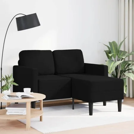 Sofá de 2 plazas con chaise longue en forma L negra 125cm by , Sofas - Ref: Foro24-4107063, Price: 259,81 €, Discount: %