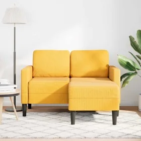 Sofá 2 plazas con chaise longue en forma L amarillo claro 125cm by , Sofas - Ref: Foro24-4107082, Price: 237,04 €, Discount: %