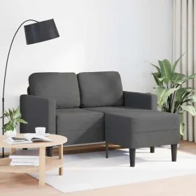 Sofá de 2 plazas con chaise longue en forma L gris oscuro 125cm by , Sofas - Ref: Foro24-4107077, Price: 259,67 €, Discount: %