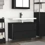 Mueble de baño con lavabo y cajones roble negro 90x34,5x60 cm von , Badezimmerwaschtische - Ref: Foro24-861877, Preis: 88,38 ...
