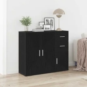 Aparador roble negro 91x29,5x75 cm madera de ingeniería von , Sideboards - Ref: Foro24-862003, Preis: 93,25 €, Rabatt: %