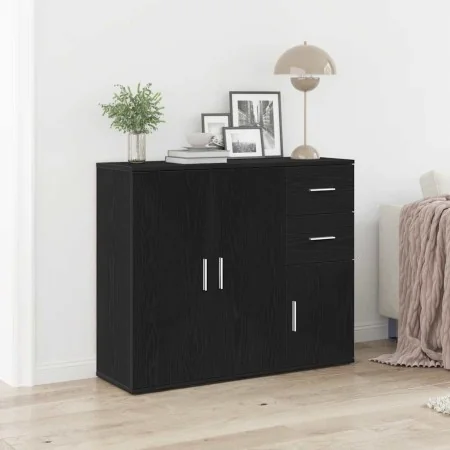 Aparador roble negro 91x29,5x75 cm madera de ingeniería de , Aparadores - Ref: Foro24-862003, Precio: 93,36 €, Descuento: %