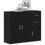 Aparador roble negro 91x29,5x75 cm madera de ingeniería de , Aparadores - Ref: Foro24-862003, Precio: 93,36 €, Descuento: %