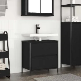 Mueble de baño con lavabo y cajones roble negro 60x34,5x60 cm by , bathroom vanities - Ref: Foro24-861882, Price: 74,06 €, Di...
