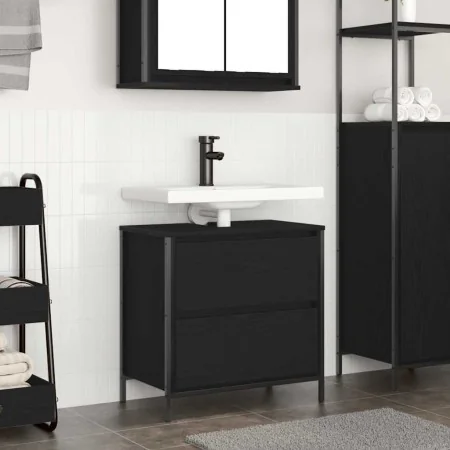 Mueble de baño con lavabo y cajones roble negro 60x34,5x60 cm de , Tocadores de baño - Ref: Foro24-861882, Precio: 74,06 €, D...