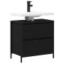 Mueble de baño con lavabo y cajones roble negro 60x34,5x60 cm de , Tocadores de baño - Ref: Foro24-861882, Precio: 74,06 €, D...