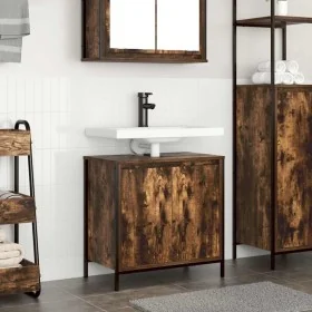 Mueble de baño con lavabo roble ahumado 60x34,5x60 cm by , bathroom vanities - Ref: Foro24-861894, Price: 59,05 €, Discount: %