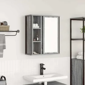 Mueble de baño de pared con espejo gris Sonoma 50x21x60 cm by , bathroom vanities - Ref: Foro24-861905, Price: 62,41 €, Disco...
