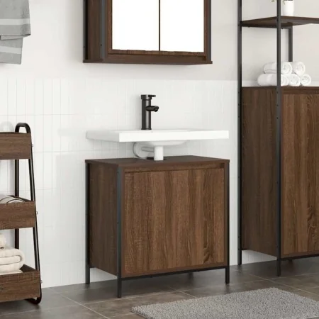 Mueble de baño con lavabo de roble marrón 60x34,5x60 cm von , Badezimmerwaschtische - Ref: Foro24-861896, Preis: 63,63 €, Rab...
