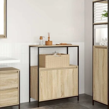Mueble de baño con estantes roble Sonoma 76,5x35x95 cm by , bathroom vanities - Ref: Foro24-861918, Price: 75,90 €, Discount: %
