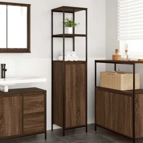 Mueble de baño con estantes roble marrón 36x35x165 cm by , bathroom vanities - Ref: Foro24-861911, Price: 74,14 €, Discount: %