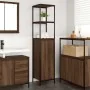 Mueble de baño con estantes roble marrón 36x35x165 cm de , Tocadores de baño - Ref: Foro24-861911, Precio: 74,14 €, Descuento: %