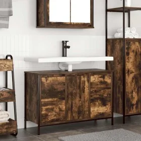 Mueble de lavabo con cajones roble ahumado 90x34,5x60 cm de , Tocadores de baño - Ref: Foro24-861889, Precio: 95,93 €, Descue...
