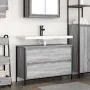 Mueble de baño con lavabo y cajones gris Sonoma 90x34,5x60 cm de , Tocadores de baño - Ref: Foro24-861880, Precio: 79,05 €, D...
