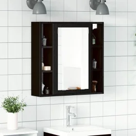 Armario de baño con espejo de madera de roble negro 60x16x60 cm von , Badezimmerwaschtische - Ref: Foro24-862228, Preis: 64,1...